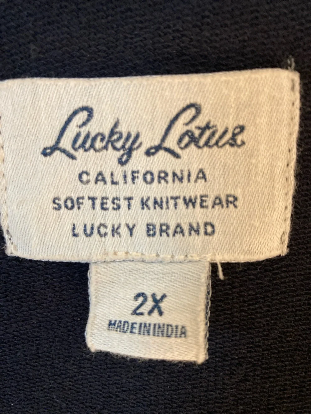 Lucky Brand Navy Cardigan with Multicolor Geometric Embroidery - Picture 2 of 11